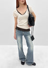 Romhat Low-waist Washed Bootcut Denim Pants