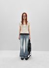 Romhat Low-waist Washed Bootcut Denim Pants