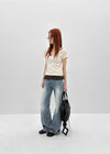 Romhat Low-waist Washed Bootcut Denim Pants