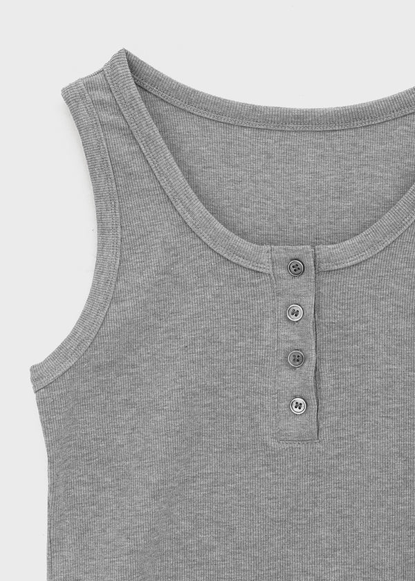 Dent Button U-neck Sleeveless