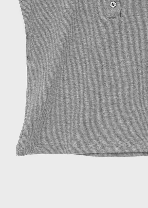 Dent Button U-neck Sleeveless