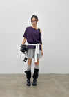 Posiku Unbalanced Off-shoulder Short Sleeve Tee