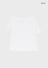 Posiku Unbalanced Off-shoulder Short Sleeve Tee