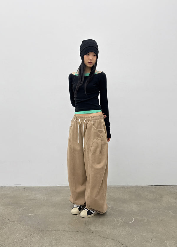 (UNISEX) Amune Cotton Wide Balloon Pants