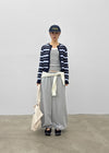 Pju Striped Round Knit Cardigan