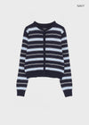 Pju Striped Round Knit Cardigan