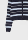 Pju Striped Round Knit Cardigan