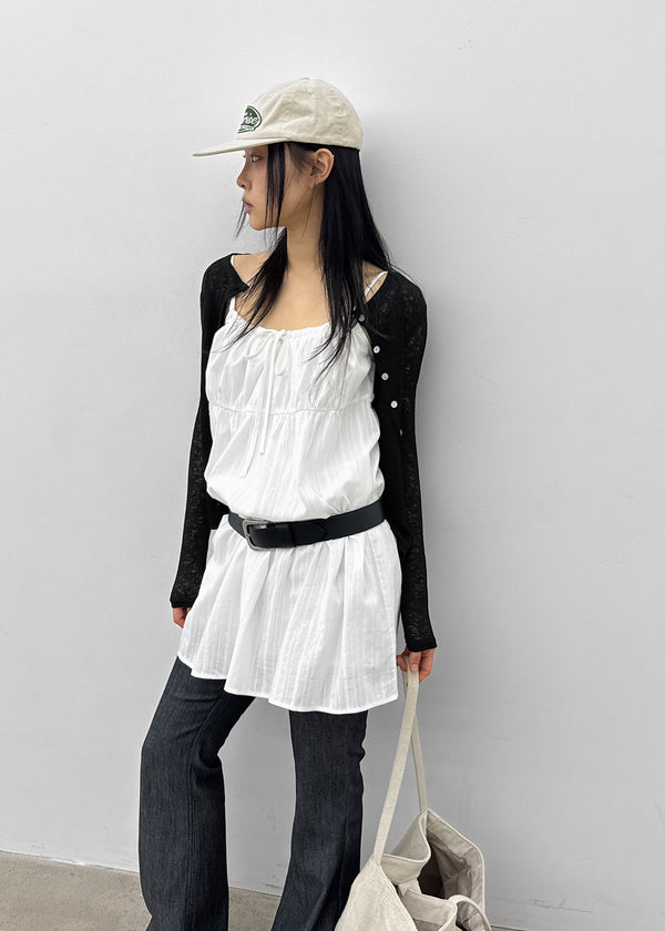 Byar See-through Round Knit Cardigan