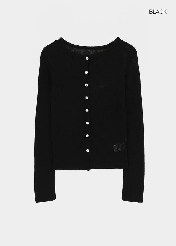 Byar See-through Round Knit Cardigan