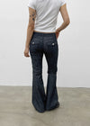 Lizette Non-faded Back Pocket Raw Denim Bootcut Pants