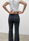 Lizette Non-faded Back Pocket Raw Denim Bootcut Pants