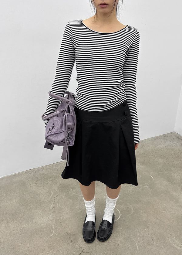 Luano Striped Round Neck Long Sleeve T-shirt