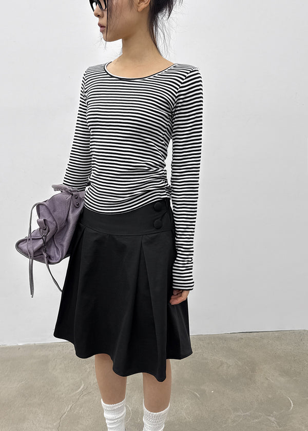Luano Striped Round Neck Long Sleeve T-shirt