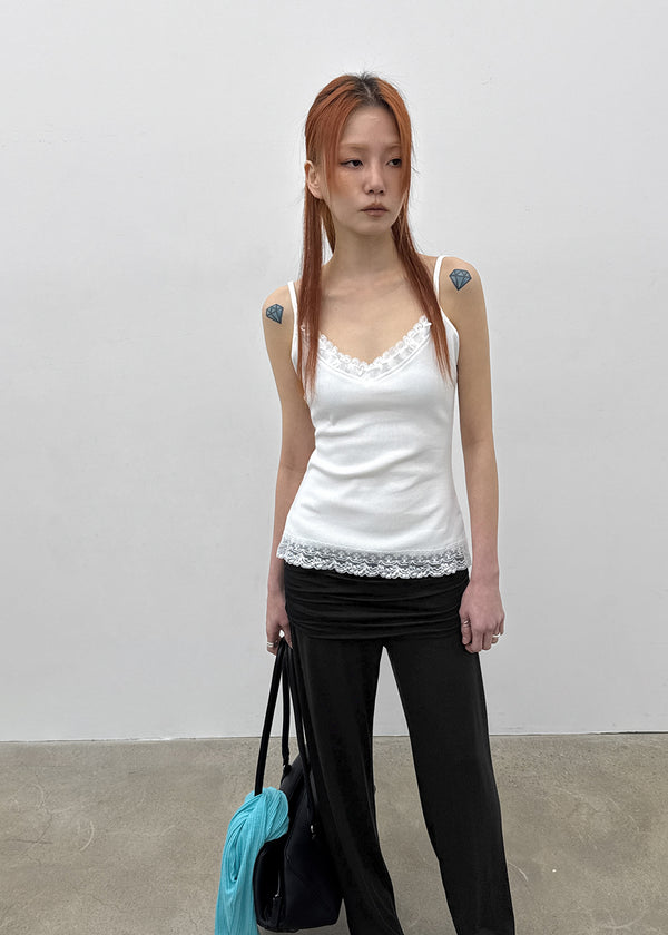 Pomerin Lace Layered Sleeveless Top