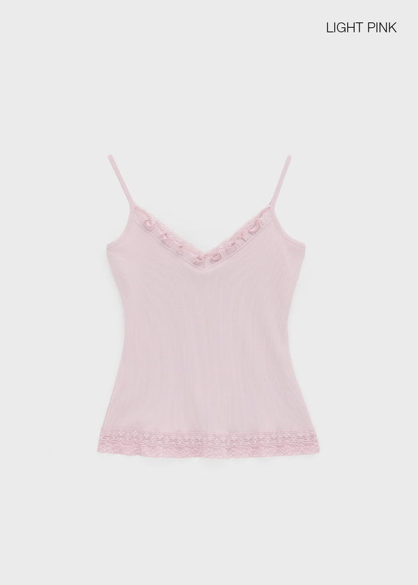 Pomerin Lace Layered Sleeveless Top
