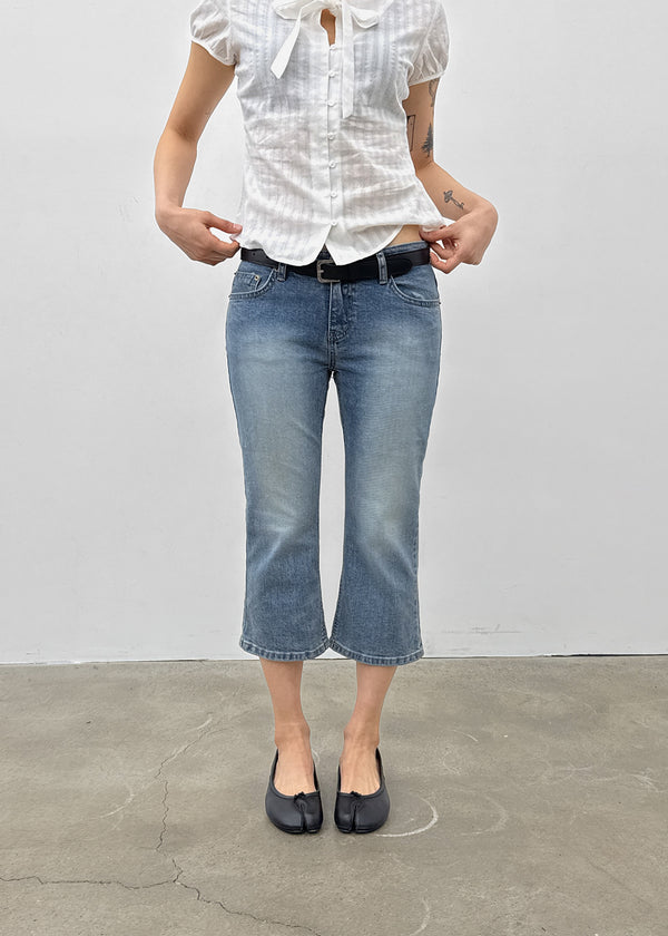 Chongnut Washed Denim Capri Pants