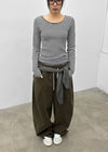 Luano Striped Round Neck Long Sleeve T-shirt