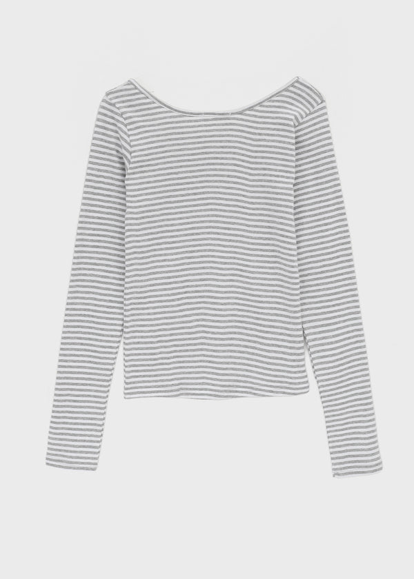 Luano Striped Round Neck Long Sleeve T-shirt
