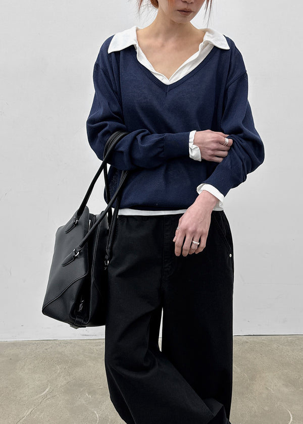 Beniron Slim Collared Long Sleeve Tee