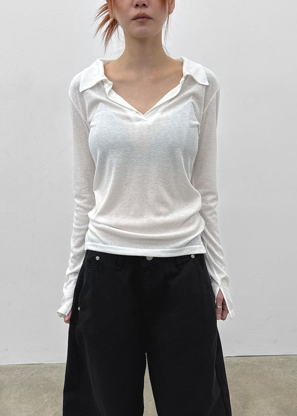 Beniron Slim Collared Long Sleeve Tee