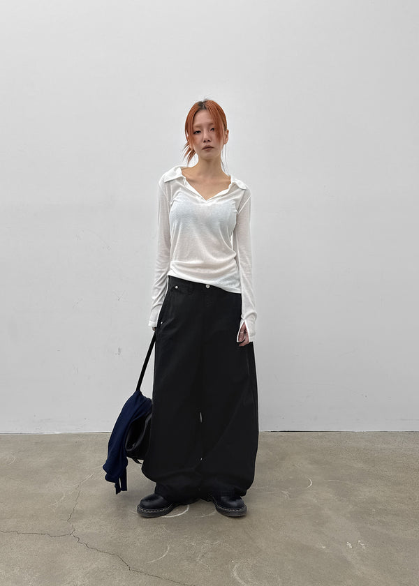 Beniron Slim Collared Long Sleeve Tee