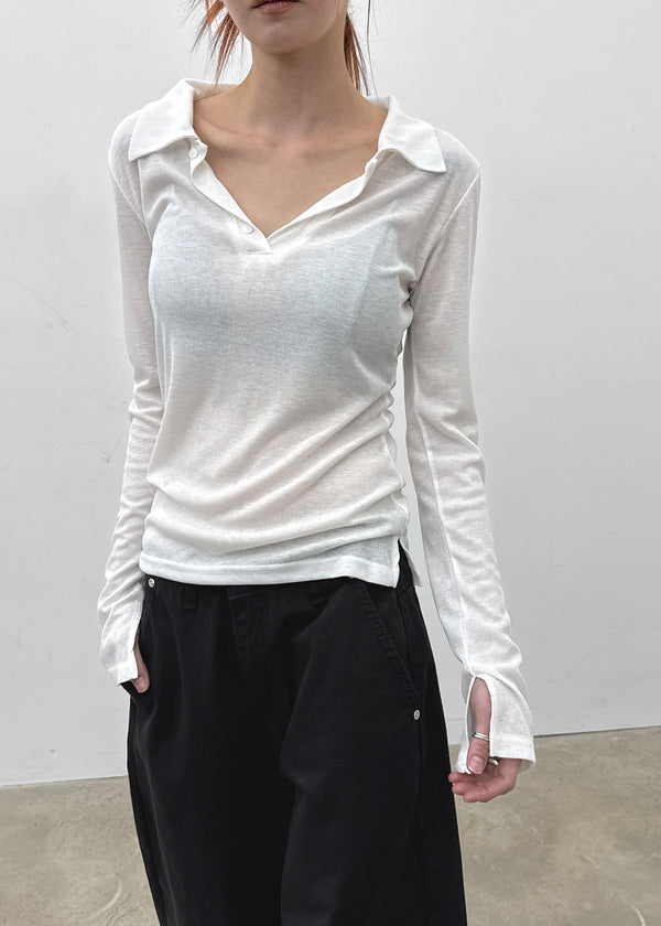 Beniron Slim Collared Long Sleeve Tee