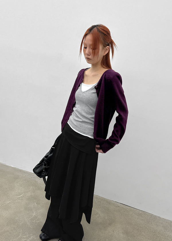 Hurit Mohair Round Knit Cardigan