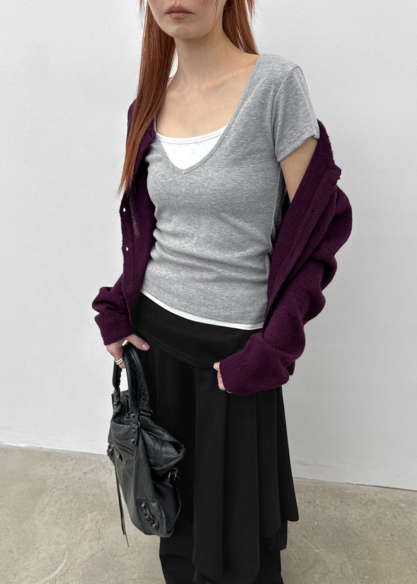 Hurit Mohair Round Knit Cardigan