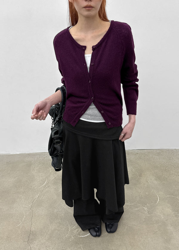 Hurit Mohair Round Knit Cardigan