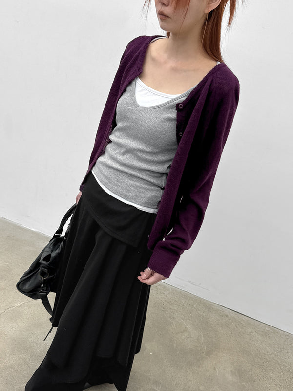 Hurit Mohair Round Knit Cardigan