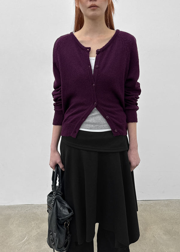 Hurit Mohair Round Knit Cardigan