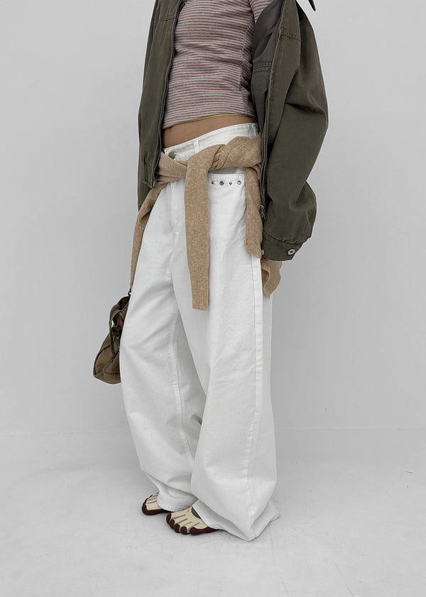 Torrit Eyelet Wide Cotton Pants