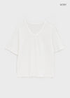 Bencals Washed Cotton V-neck Short Sleeve Tee