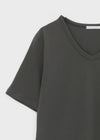 Bencals Washed Cotton V-neck Short Sleeve Tee