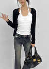 Naring See-through Round Neck Cardigan