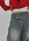 Dession Bijou Semi-balloon Wide Denim Pants