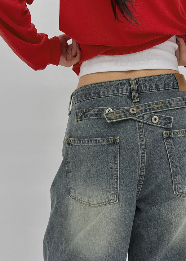 Dession Bijou Semi-balloon Wide Denim Pants