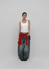 Dession Bijou Semi-balloon Wide Denim Pants