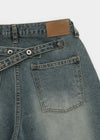 Dession Bijou Semi-balloon Wide Denim Pants