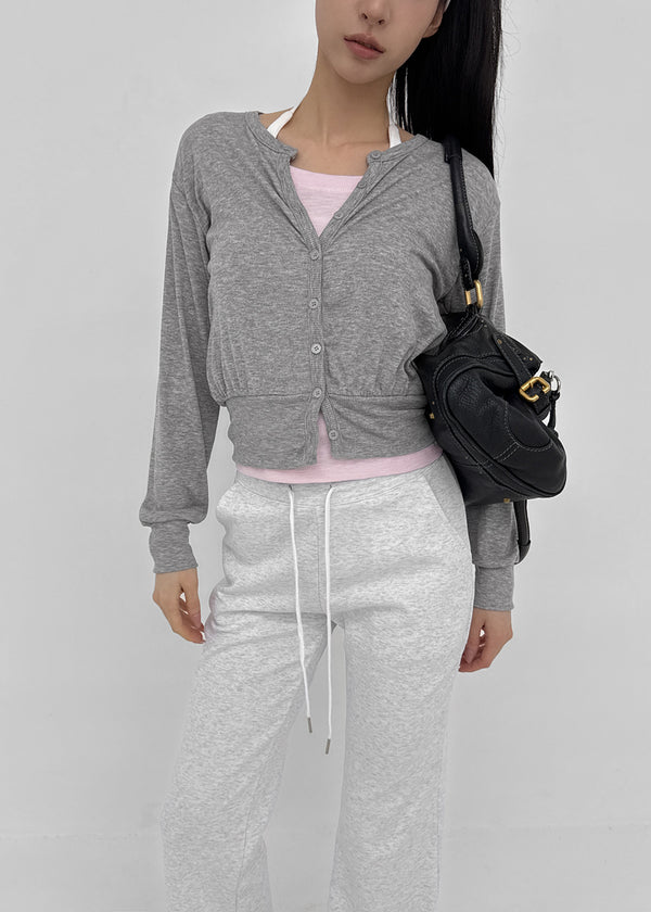 Naring See-through Round Neck Cardigan