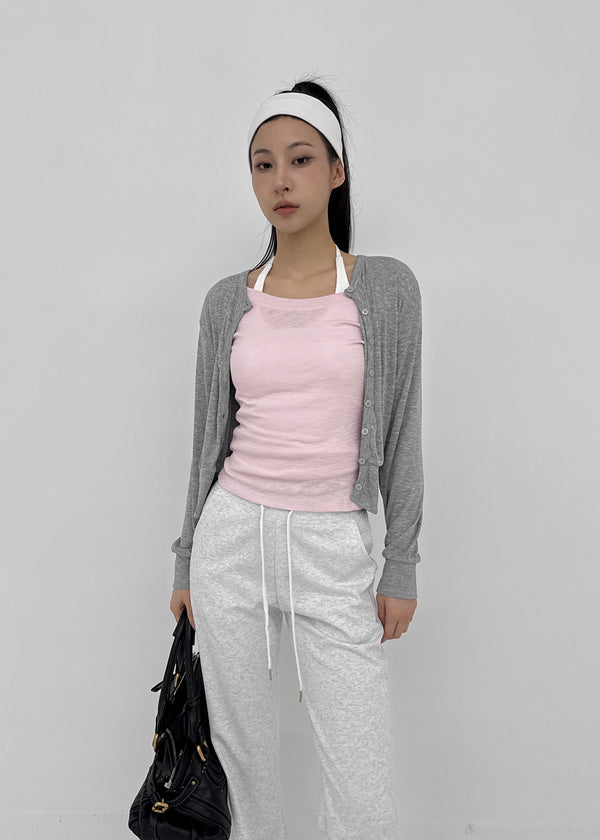 Hokori Wide U-Neck Sleeveless Tee