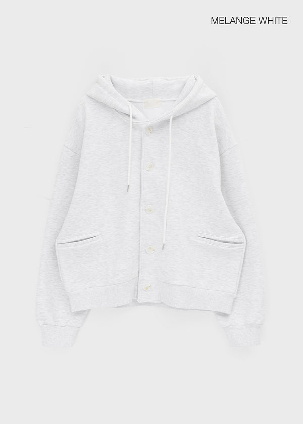 T-god Double Cotton Overfit Hooded Button Cardigan