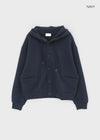 T-god Double Cotton Overfit Hooded Button Cardigan