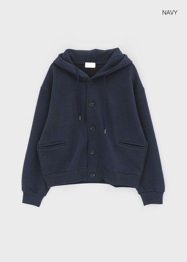 T-god Double Cotton Overfit Hooded Button Cardigan