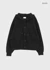 T-god Double Cotton Overfit Hooded Button Cardigan