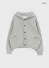 T-god Double Cotton Overfit Hooded Button Cardigan