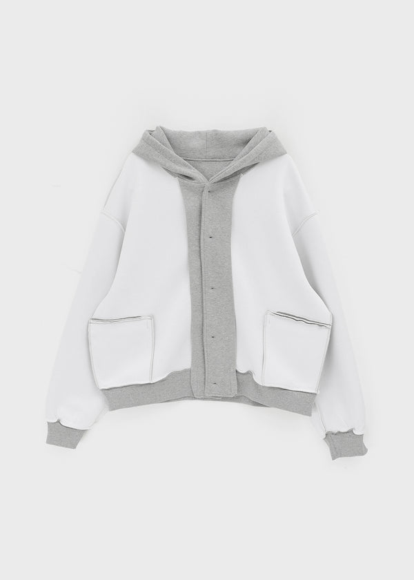 T-god Double Cotton Overfit Hooded Button Cardigan