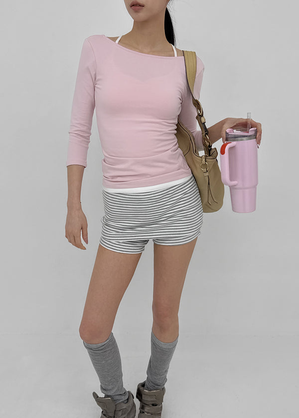 Hey Ya backless 3/4 Sleeve T-Shirt