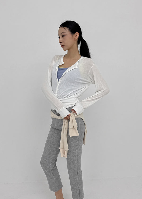 Naring See-through Round Neck Cardigan