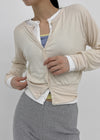Naring See-through Round Neck Cardigan